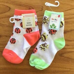 Kids Ladybug and Bee Crew Socks Set - NWT